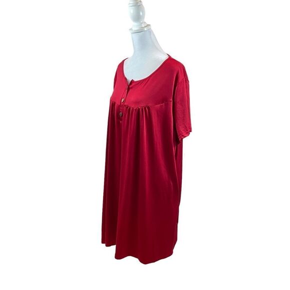 New without Tags Ladies Red Knee Length Nightgown Size 3XL - Picture 1 of 10